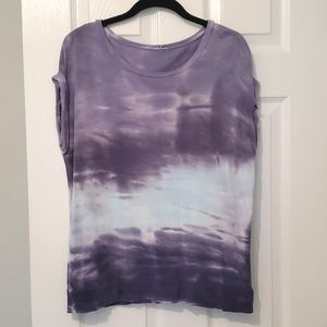 No brand-cut tag off- TIE DYE SHORT SLEEVE CASUAL TOP. MED (MOST LIKELY)
